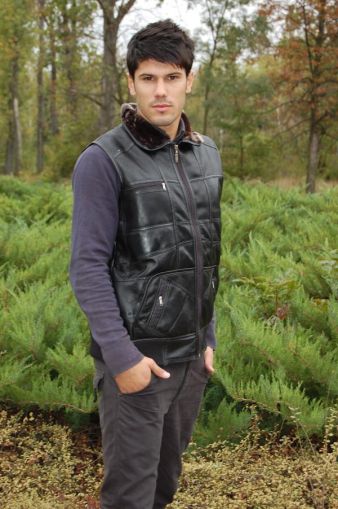 Men's vest lambskin