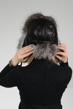 HAT04 -  Ladies hat lambskin and fox