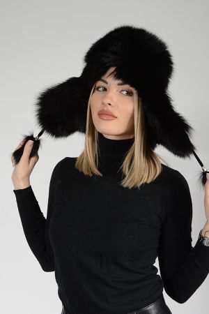 HAT04 -  Ladies hat lambskin and fox