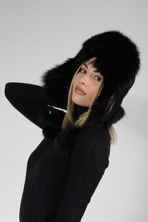 HAT04 -  Ladies hat lambskin and fox