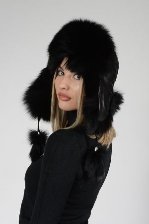 HAT04 -  Ladies hat lambskin and fox