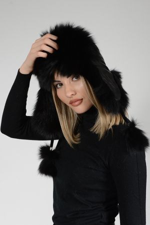 HAT04 -  Ladies hat lambskin and fox