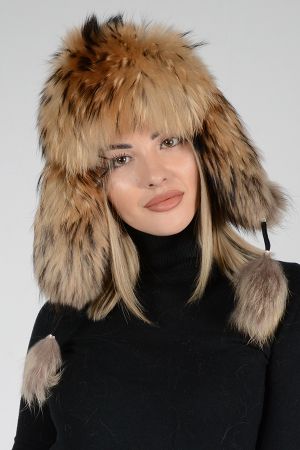 HAT04 -  Ladies hat lambskin and fox