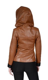 Женская кожаная куртка из ягнячий кожи 