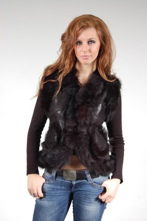 E75-short - LADIES VEST LAMBLE LEATHER