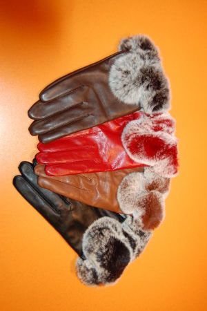 LADY2 - WOMEN'S GLOVES Lambskin and chinchilla