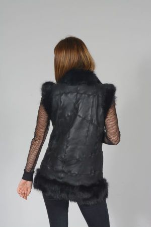 E-MITRON Black Sheepskin Gilet