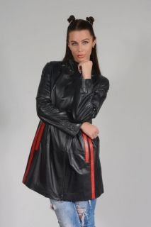 Женская кожаная куртка из ягнячий кожи-AA103